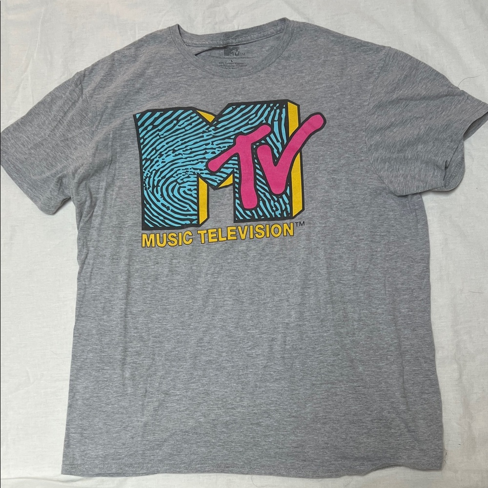 MTV Gray Tee with Vibrant Logo